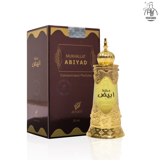 Afnan Mukhallat Abiyad Floral Attar  (Musk, Spicy, Amber) Alcohol Free 20 ML